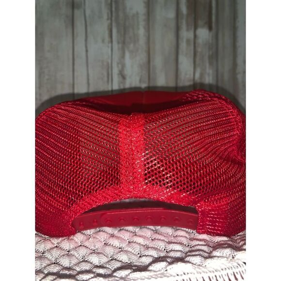 Vintage Red Mesh Trucker Hat One Size Fits All - Picture 5 of 7